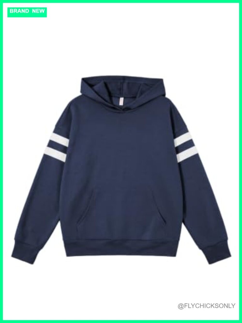 Oversized Hooded Sweatshirt Varsity Pullover Hoodie Striped